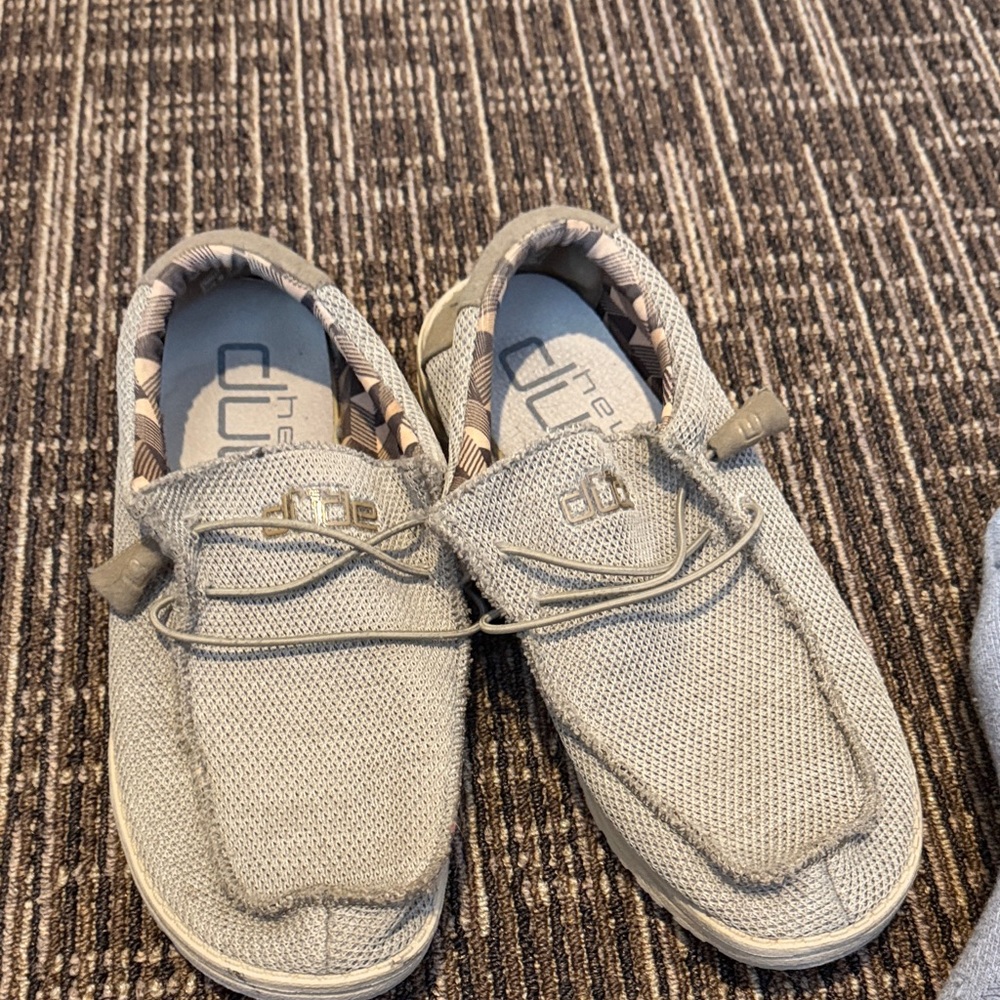 Hey Dude Men's Light Gray Slip-On Loafers